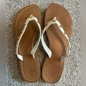 Tory Burch white leather sandal